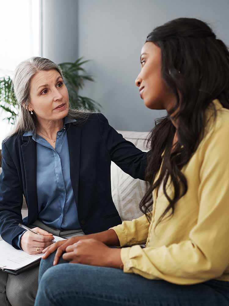 Counselor with woman.