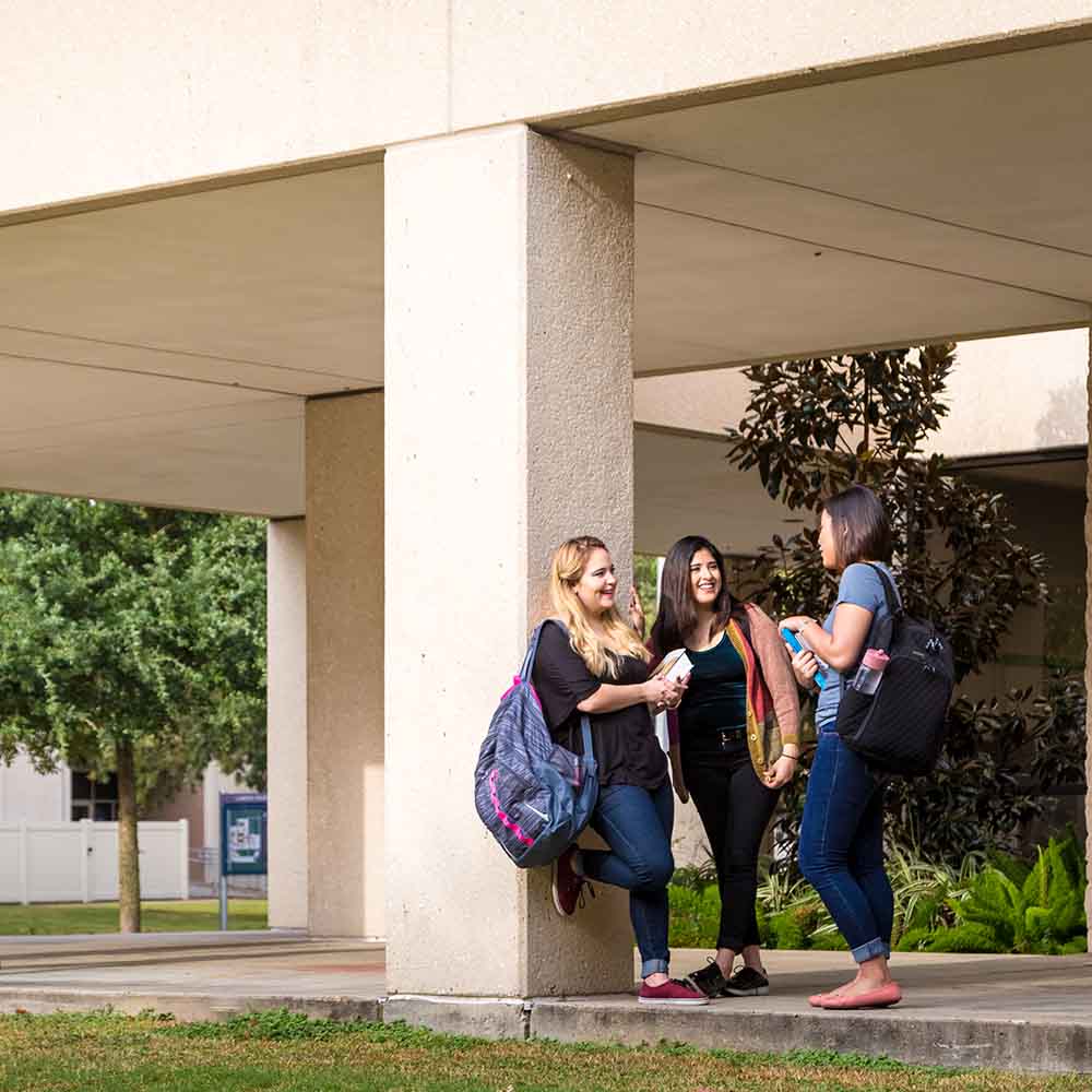 students talking