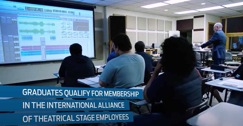 Audio Engineering students in classroom studio